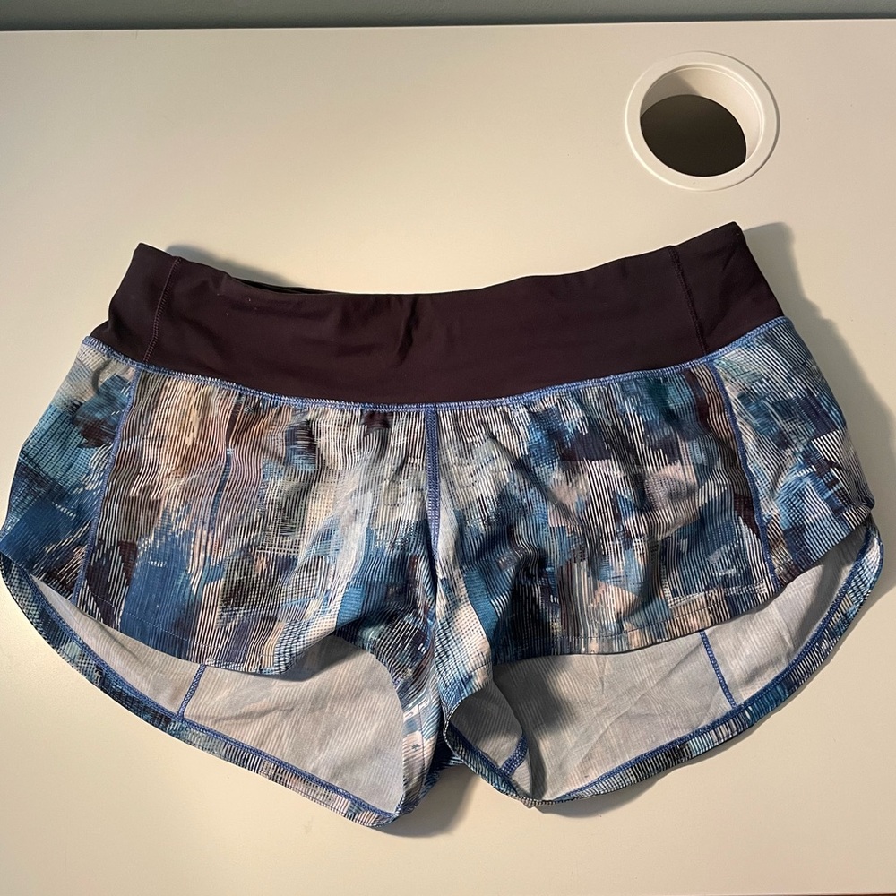 Blue patterned speed up shorts 2.5 inch